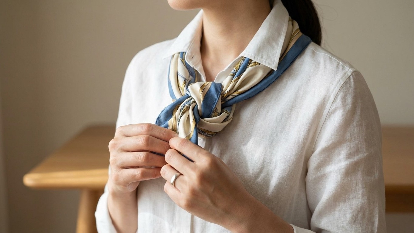 El nudo secreto que las estilistas usan: cómo transformar tu pañuelo de seda en segundos