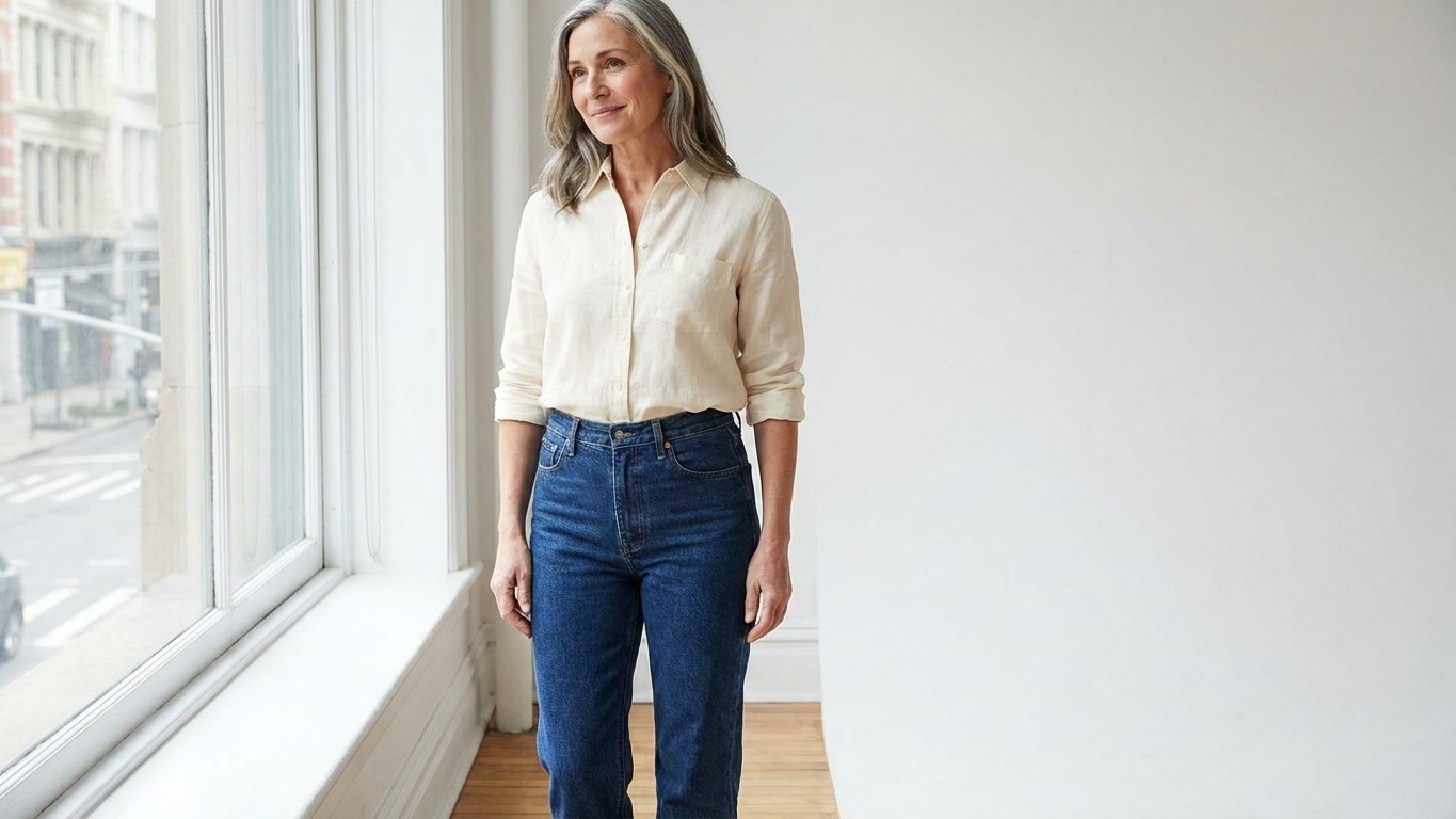 «Probé 20 vaqueros después de los 50»: este corte recto de tiro alto es el único que funciona sin trucos