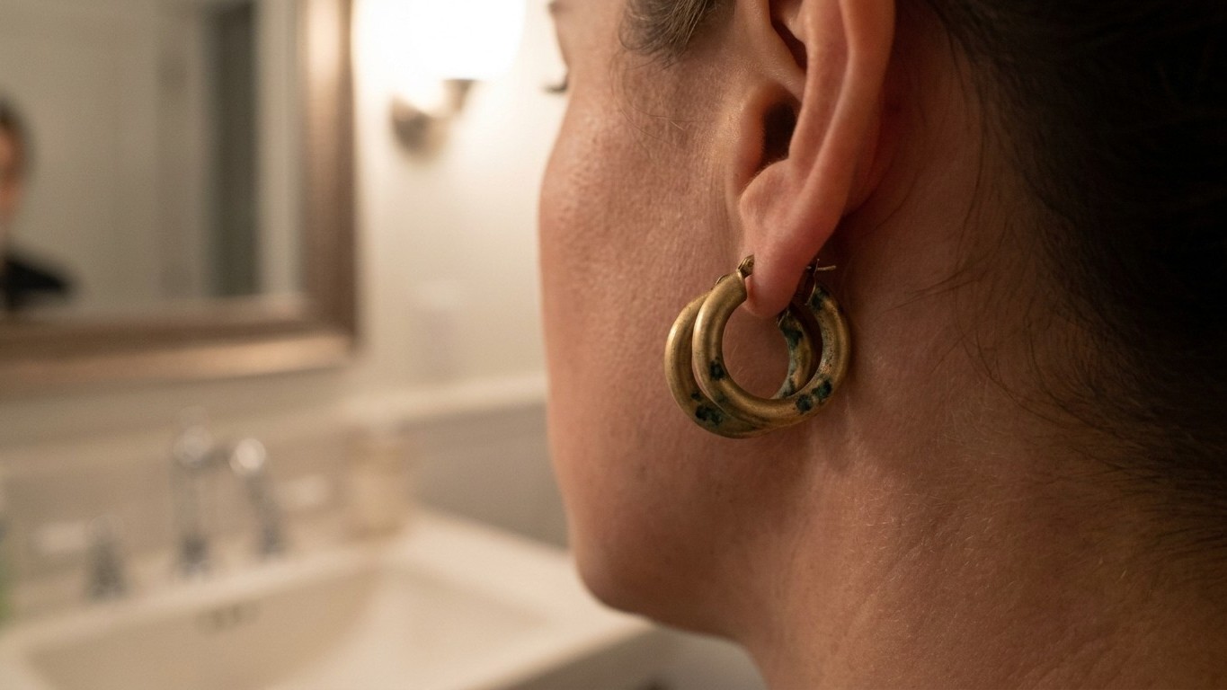 Pendientes dorados y laca: el ritual de belleza que destruye tus joyas sin que lo notes