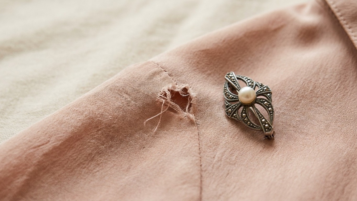 Por qué tus broches grandes destrozan las blusas finas: la ciencia del daño invisible
