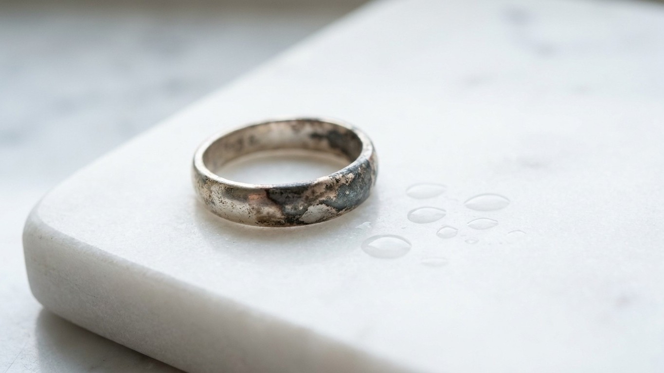 Me bañé en la piscina con mi anillo de plata solo por no quitármelo: al salir, entendí lo que el cloro le había hecho al m...