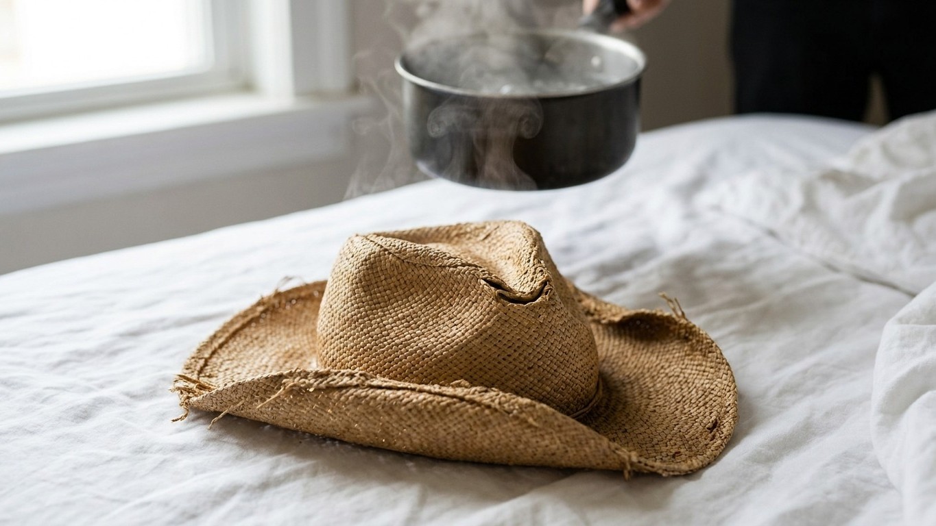 Mi sombrero de paja aplastado se salvó con vapor: el truco que los sombrereros profesionales usan