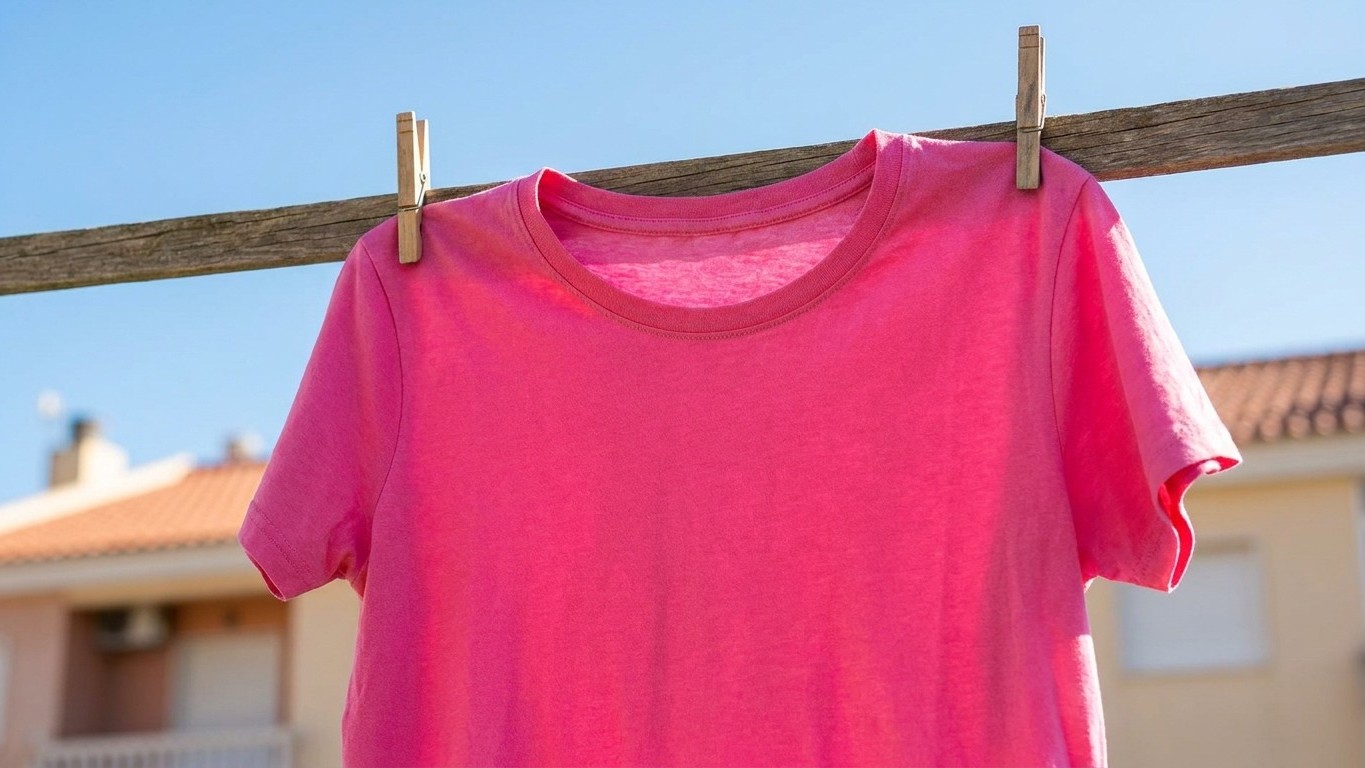 Mi vecina lava siempre su camisa rosa chicle sola, y no es por ganar tiempo al día siguiente