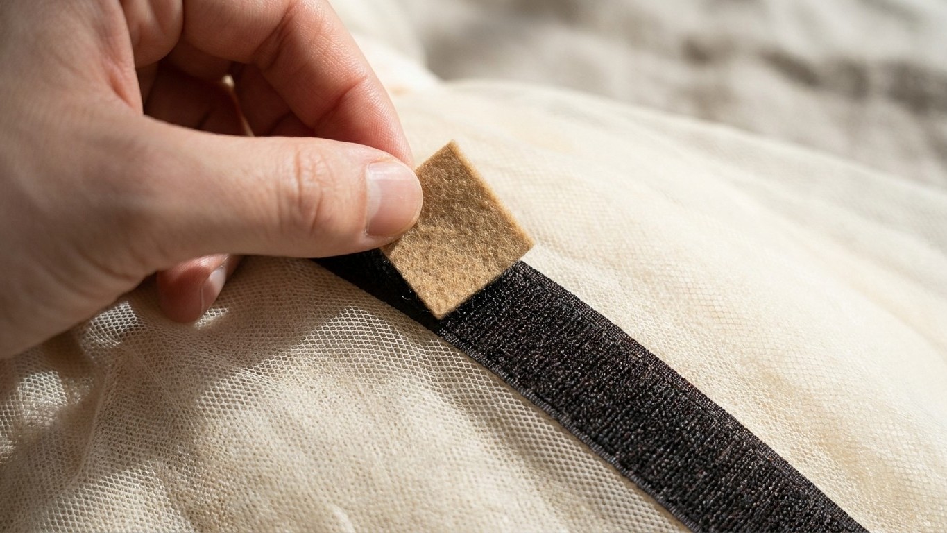 Pegué un trocito de tela sobre el velcro de mi bolso solo para que no rascara: desde entonces no me ha salido ni un hilo s...